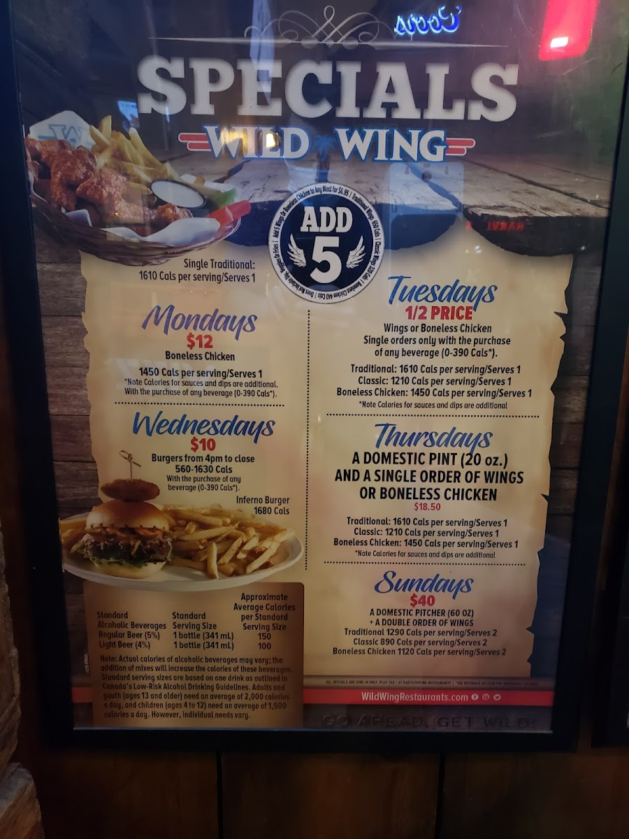 Wild Wing Kanata Photo Menu 3