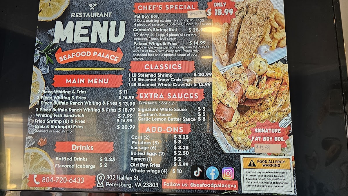 Seafood Palace Photo Menu 2