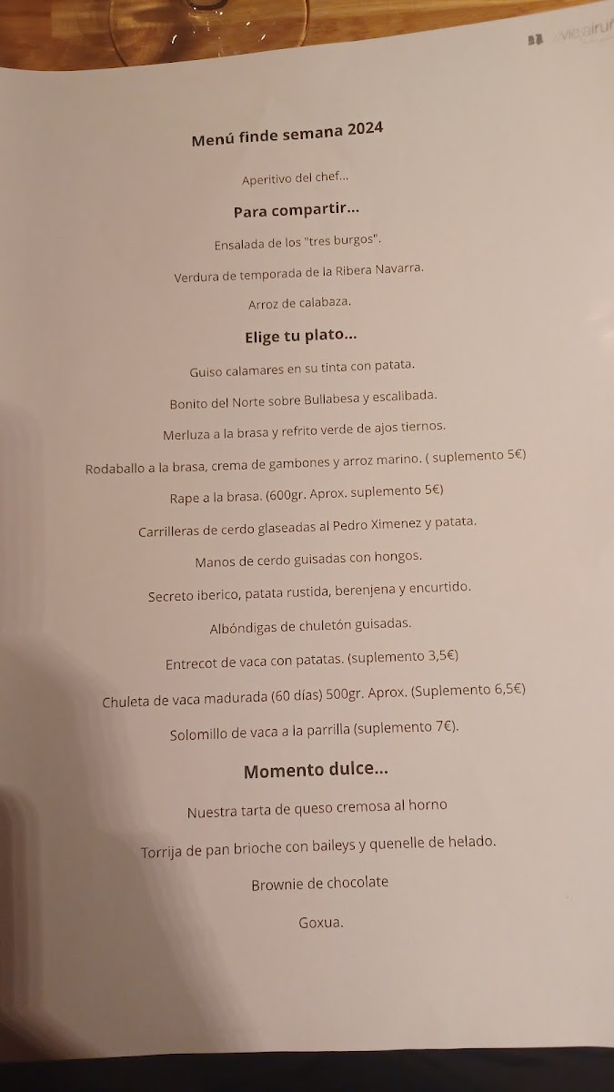 Restaurante La Vieja Iruña Photo Menu 1