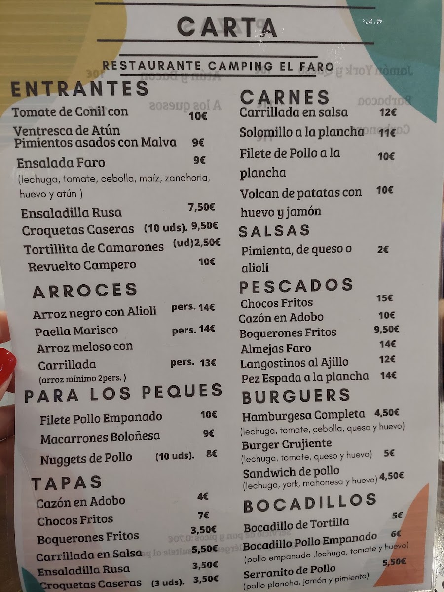 Restaurante Camping El Faro Photo Menu 4