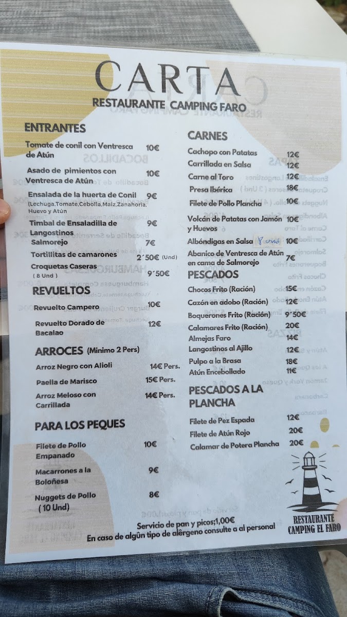 Restaurante Camping El Faro Photo Menu 6