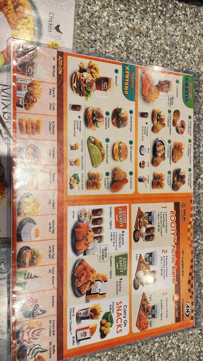 A&W Restaurant Nusa Point Photo Menu 2