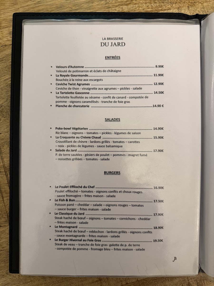La Brasserie du Jard Photo Menu 2