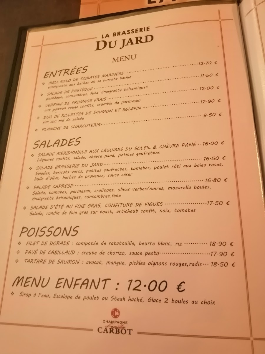 La Brasserie du Jard Photo Menu 7