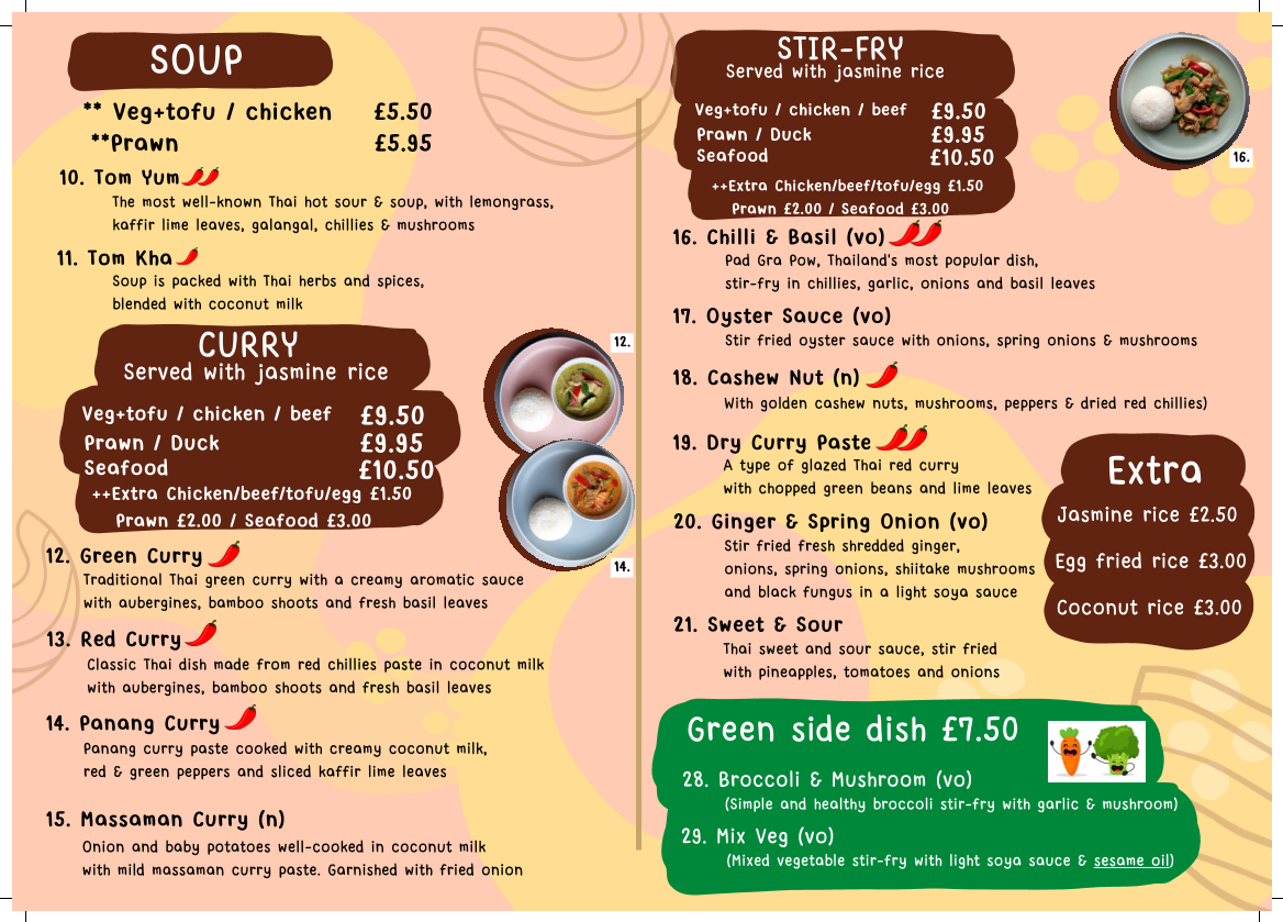 Sunnyhill Thai Kitchen Photo Menu 2