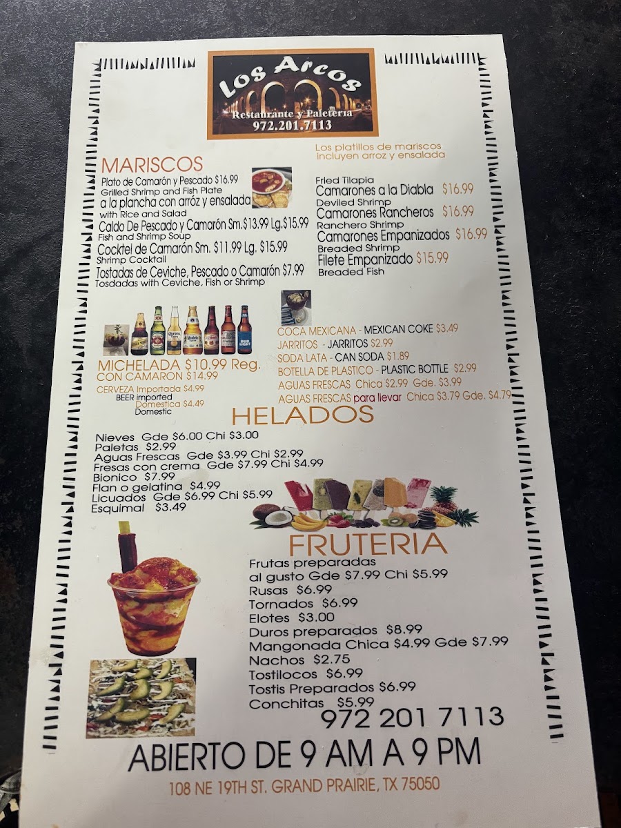 LOS ARCOS Photo Menu 2