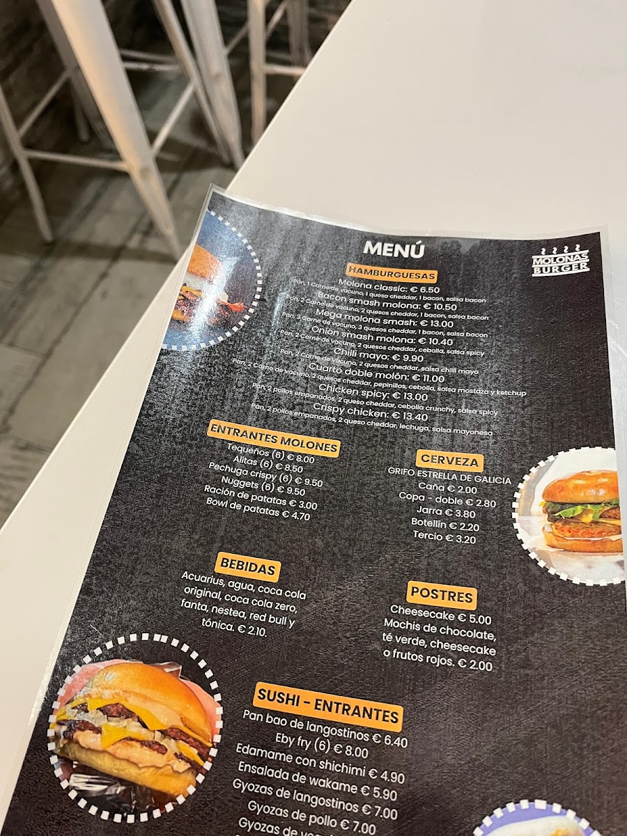 Molona’S Burger Photo Menu 2