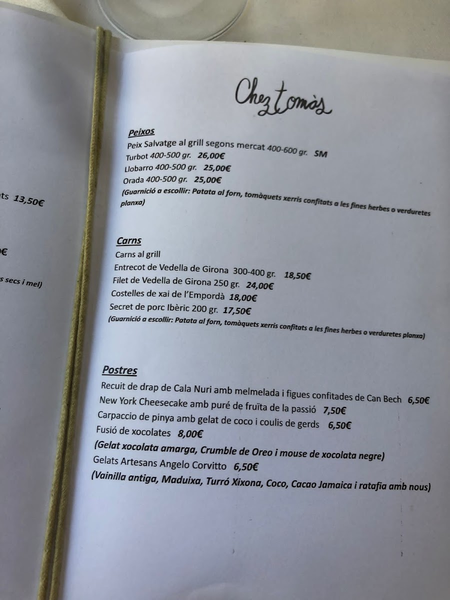Chez Tomàs Photo Menu 8