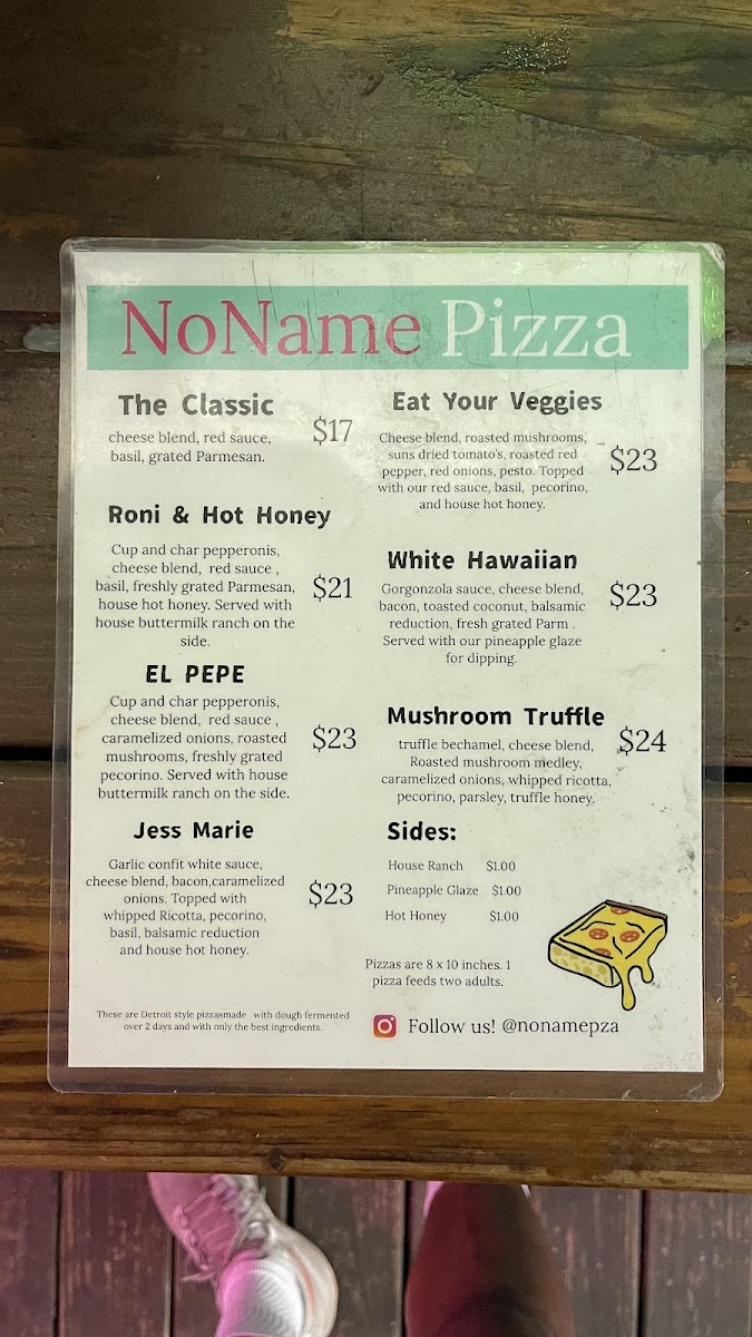 No Name Pizza Photo Menu 3