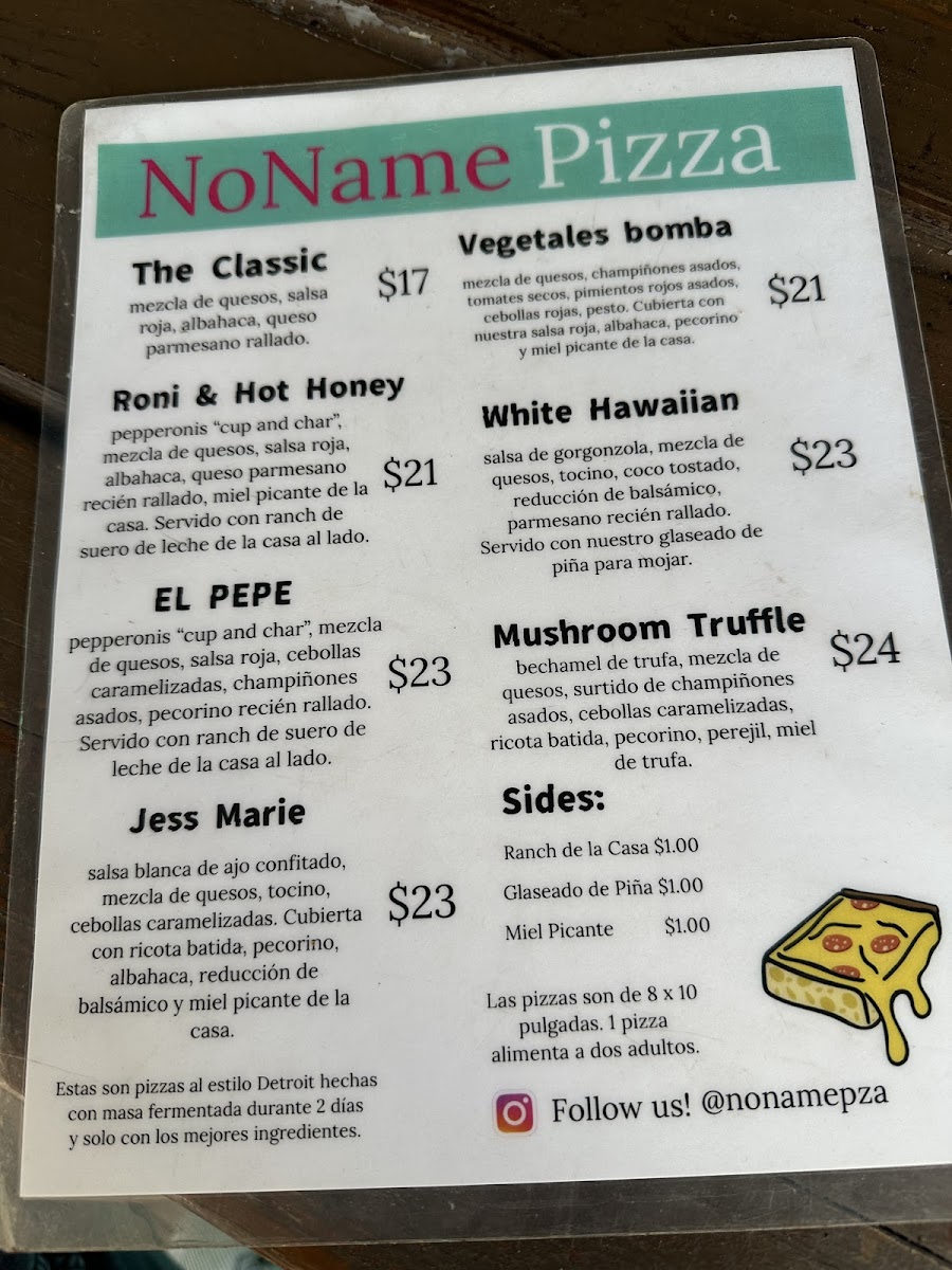 No Name Pizza Photo Menu 5