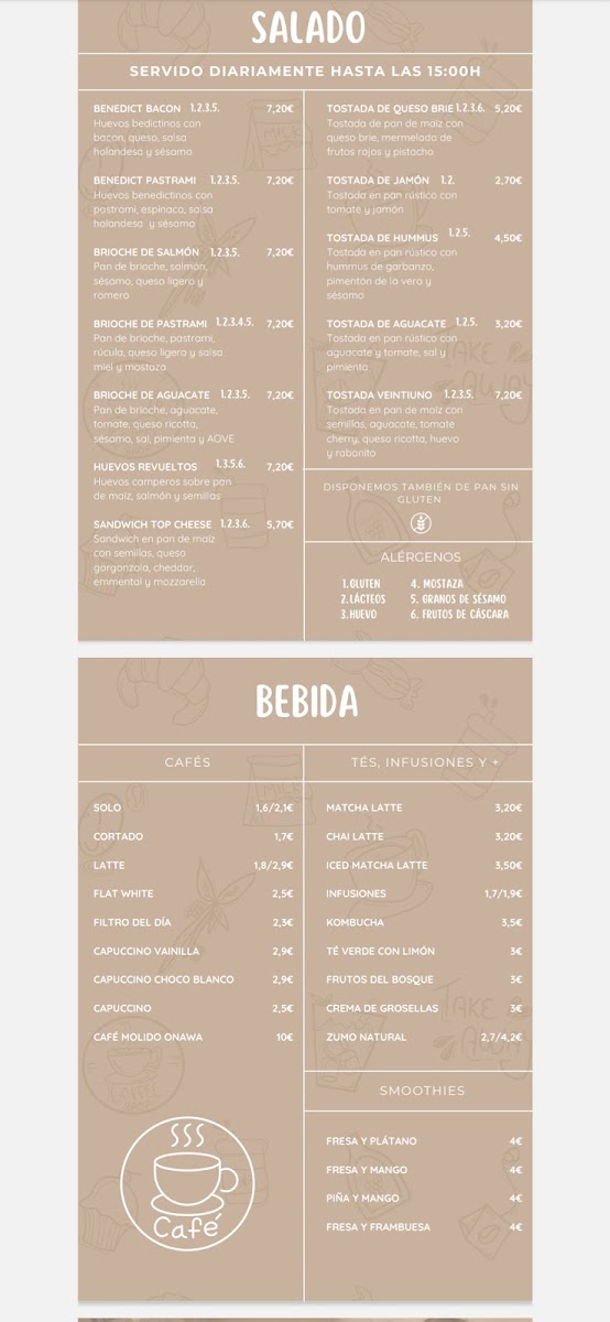 Veintiuno Coffee Photo Menu 1