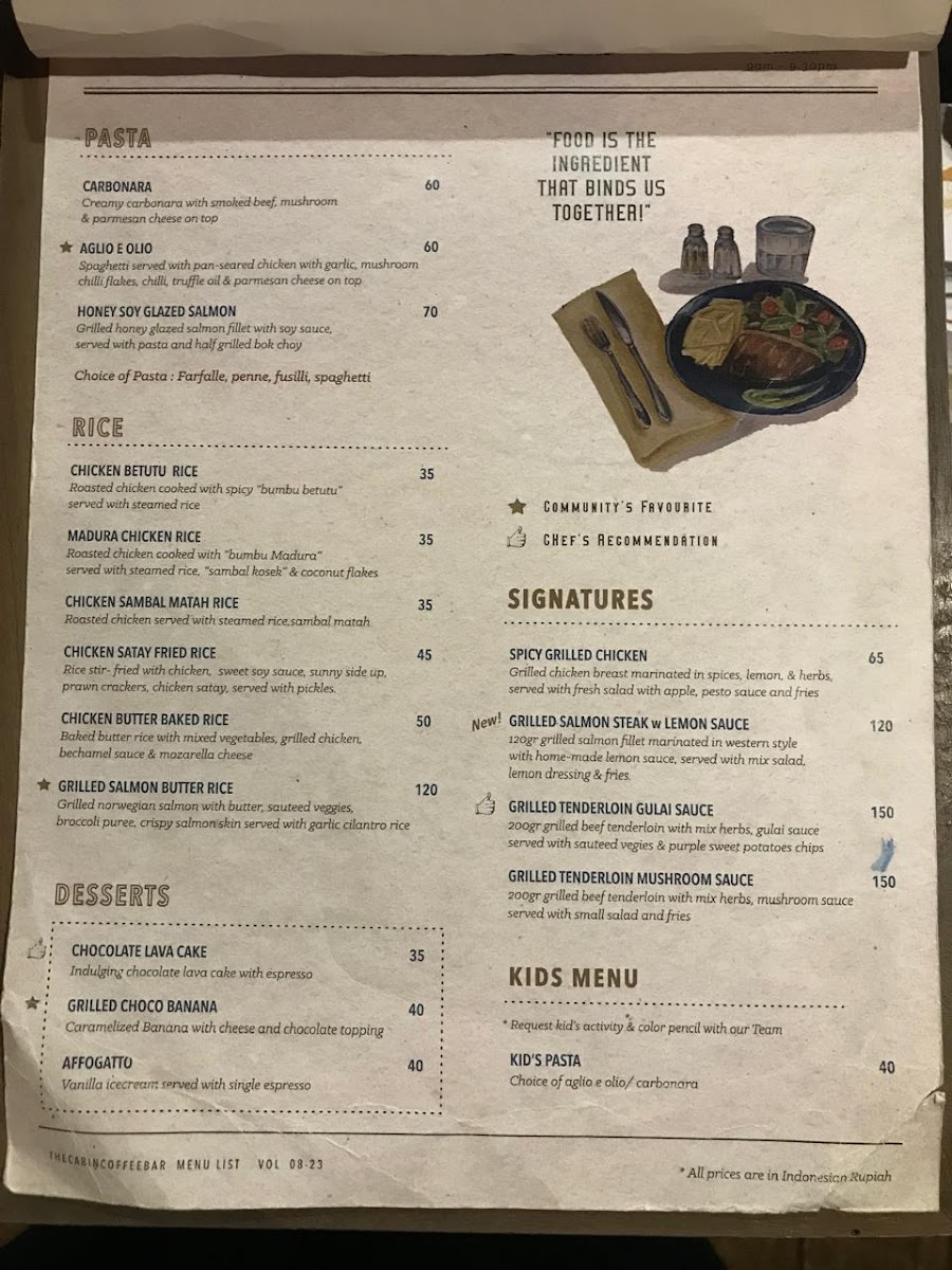 The Cabin Coffee Bar Photo Menu 4