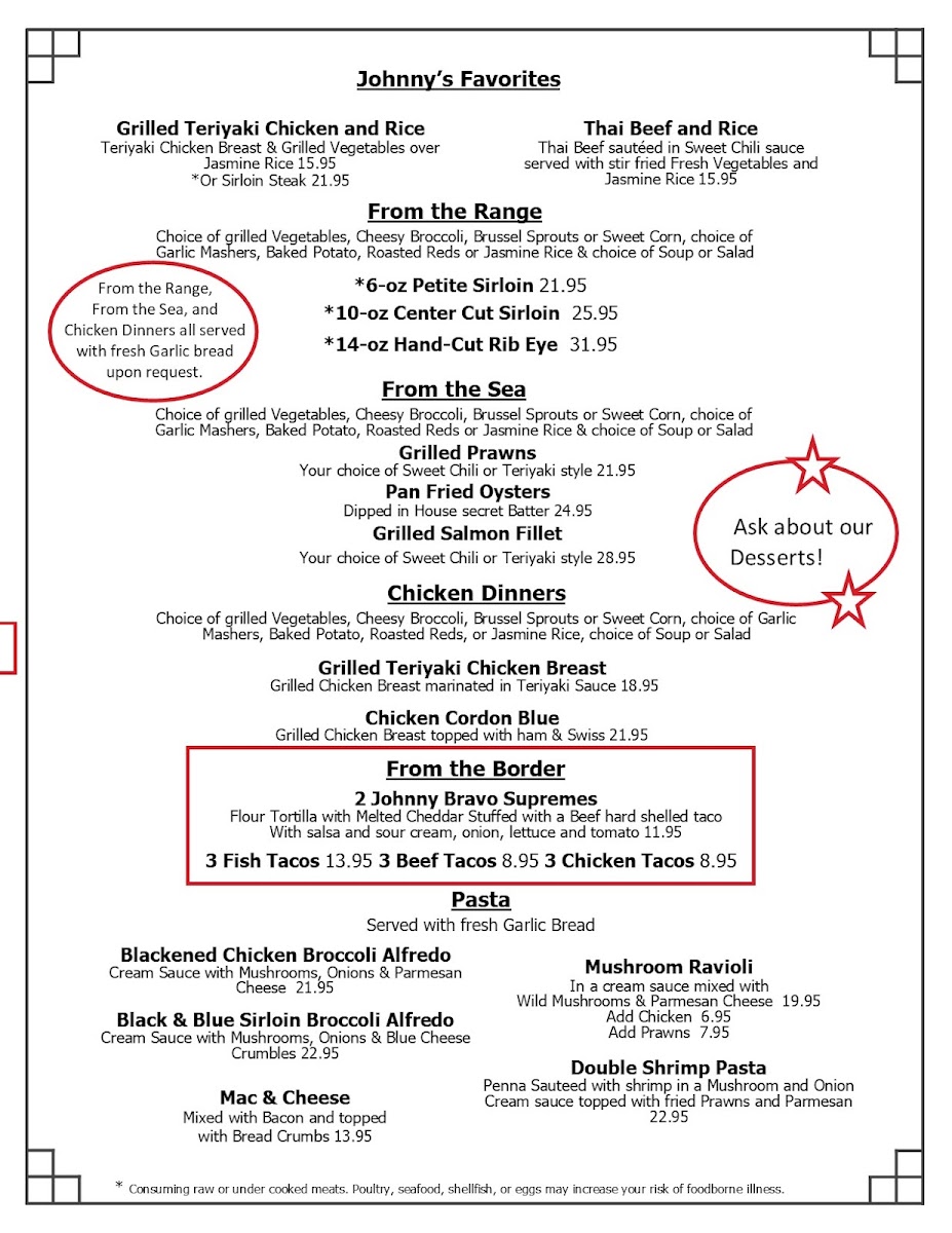 Johnny's Bar & Grill Photo Menu 2