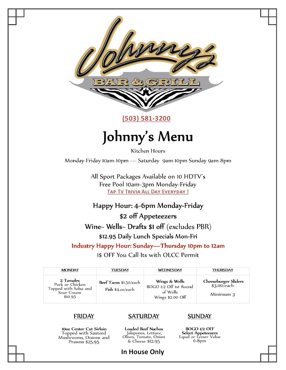 Johnny's Bar & Grill Photo Menu 6