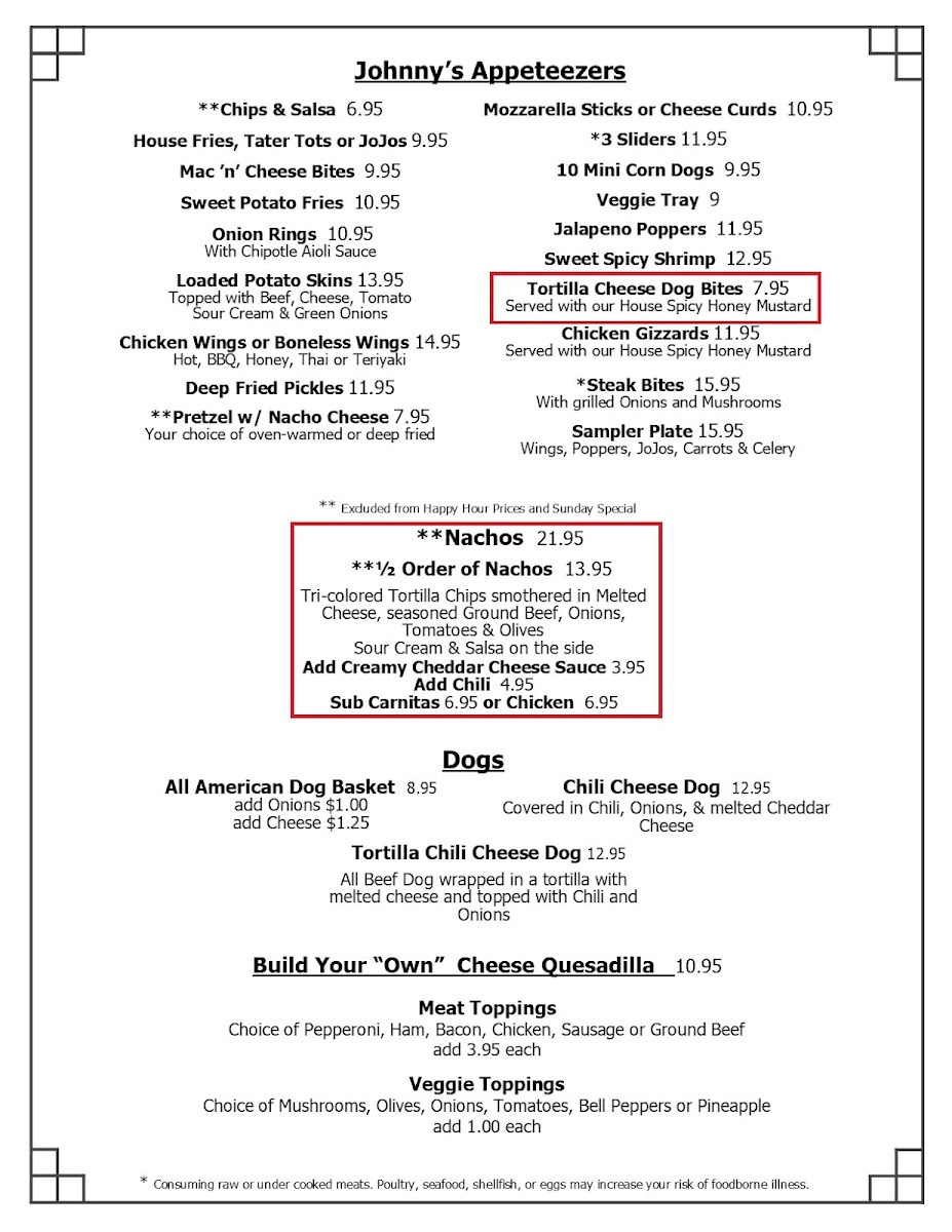 Johnny's Bar & Grill Photo Menu 8