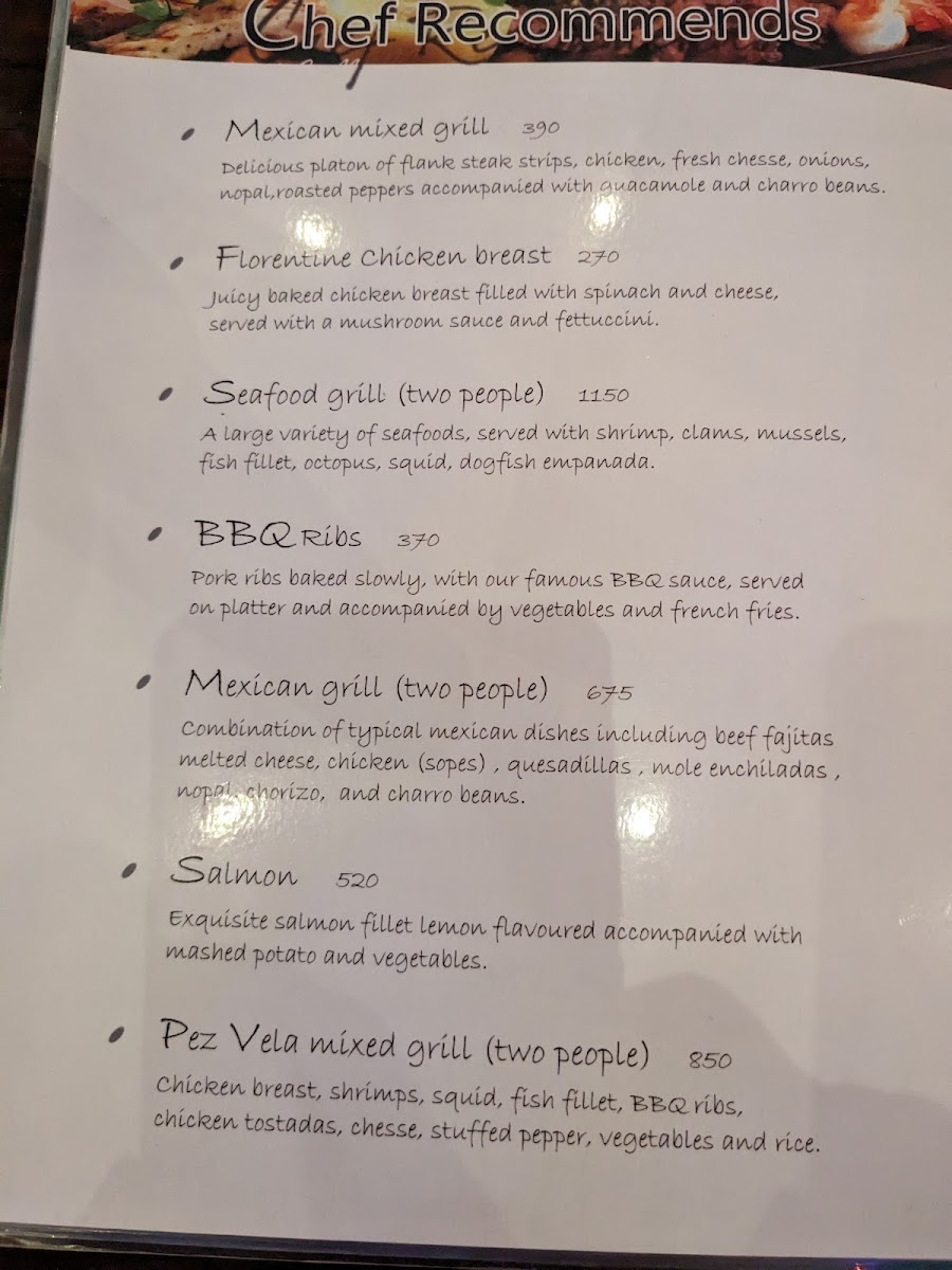 Pez Vela Restaurant Photo Menu 5
