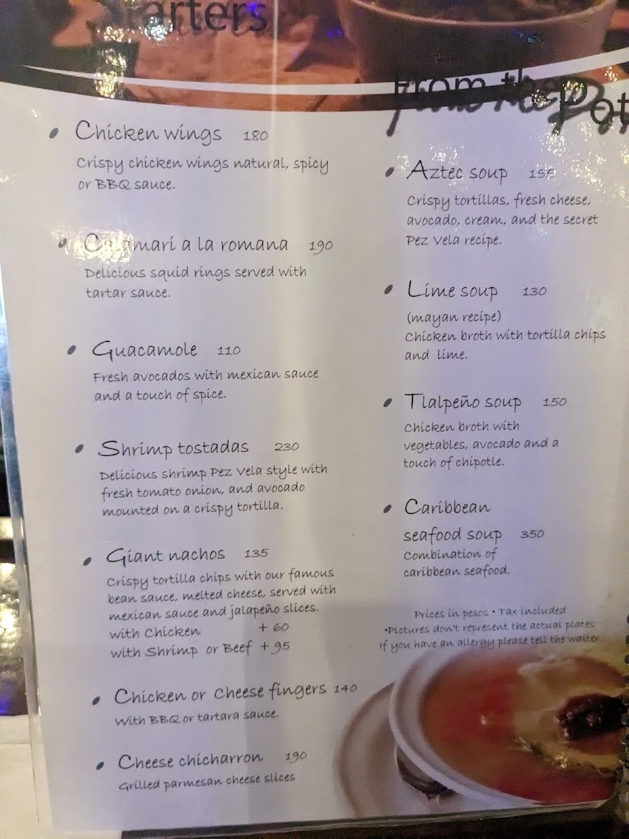 Pez Vela Restaurant Photo Menu 9