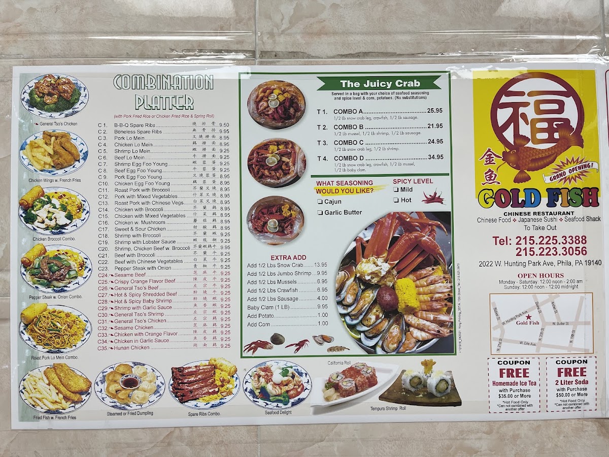 Gold Fish Chinese Restaurant & Seafood Shack Photo Menu 1