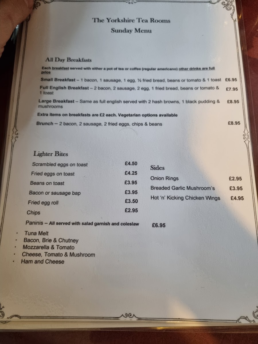 Yorkshire Tea Rooms & Restaurant Photo Menu 7