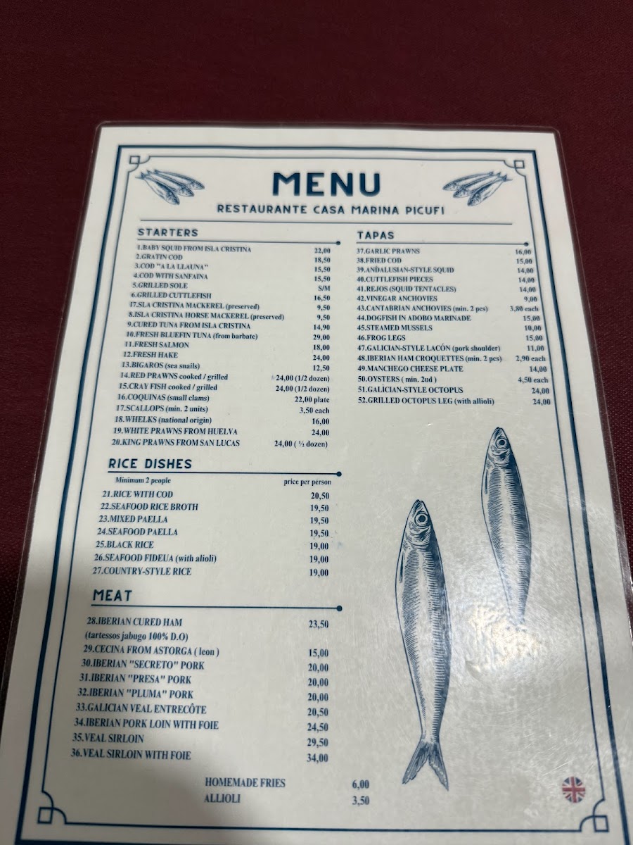 Casa Marina Picufi Photo Menu 1