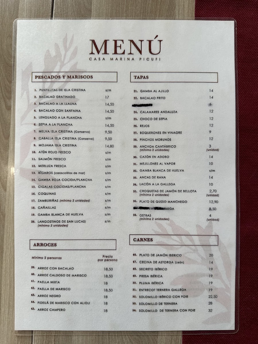 Casa Marina Picufi Photo Menu 8