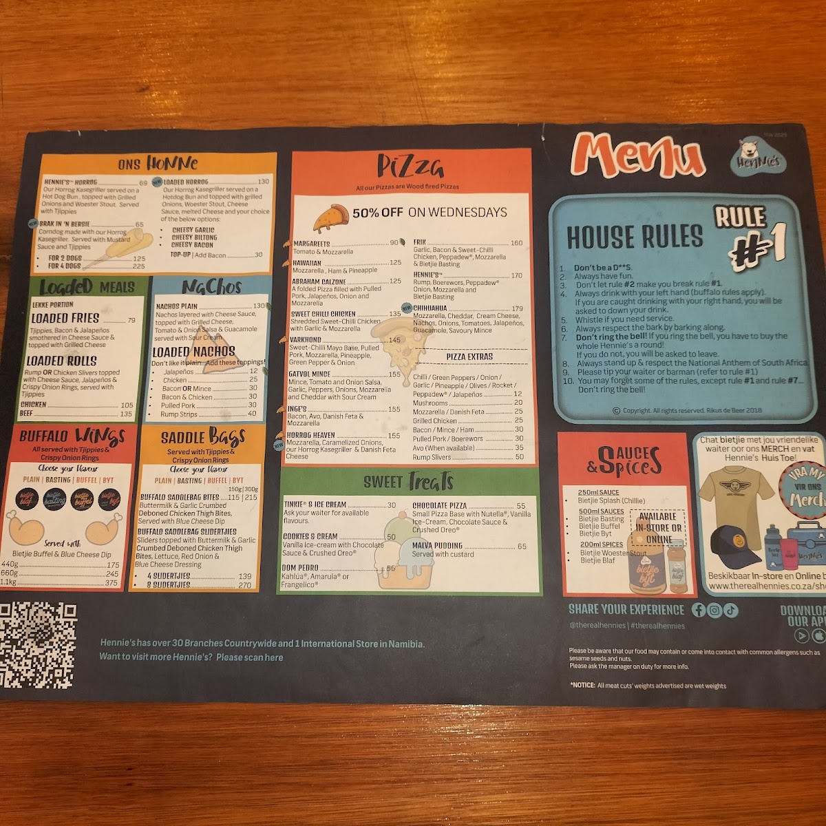 Hennie's Brackenfell Restaurant Photo Menu 5