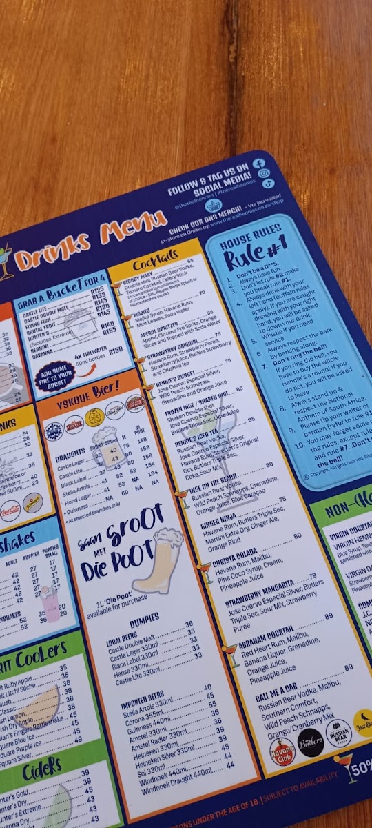 Hennie's Brackenfell Restaurant Photo Menu 8