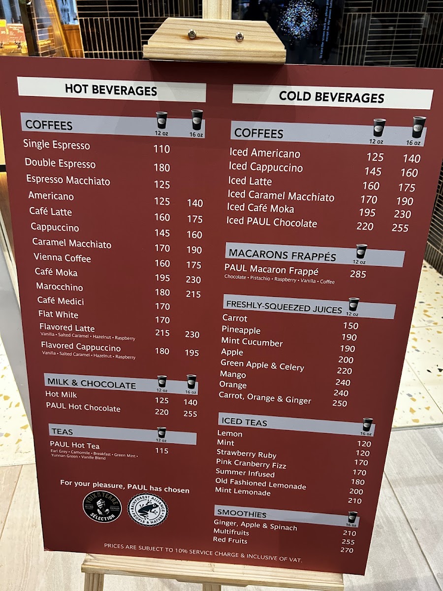 Paul Le Café Photo Menu 1
