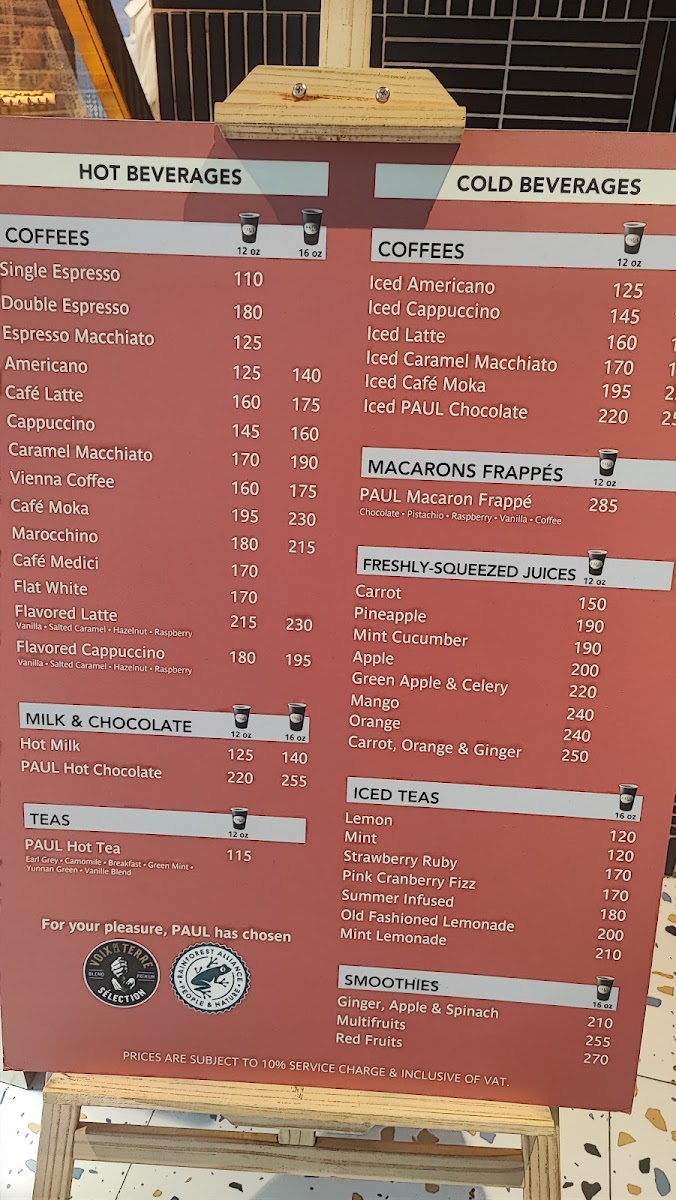 Paul Le Café Photo Menu 2