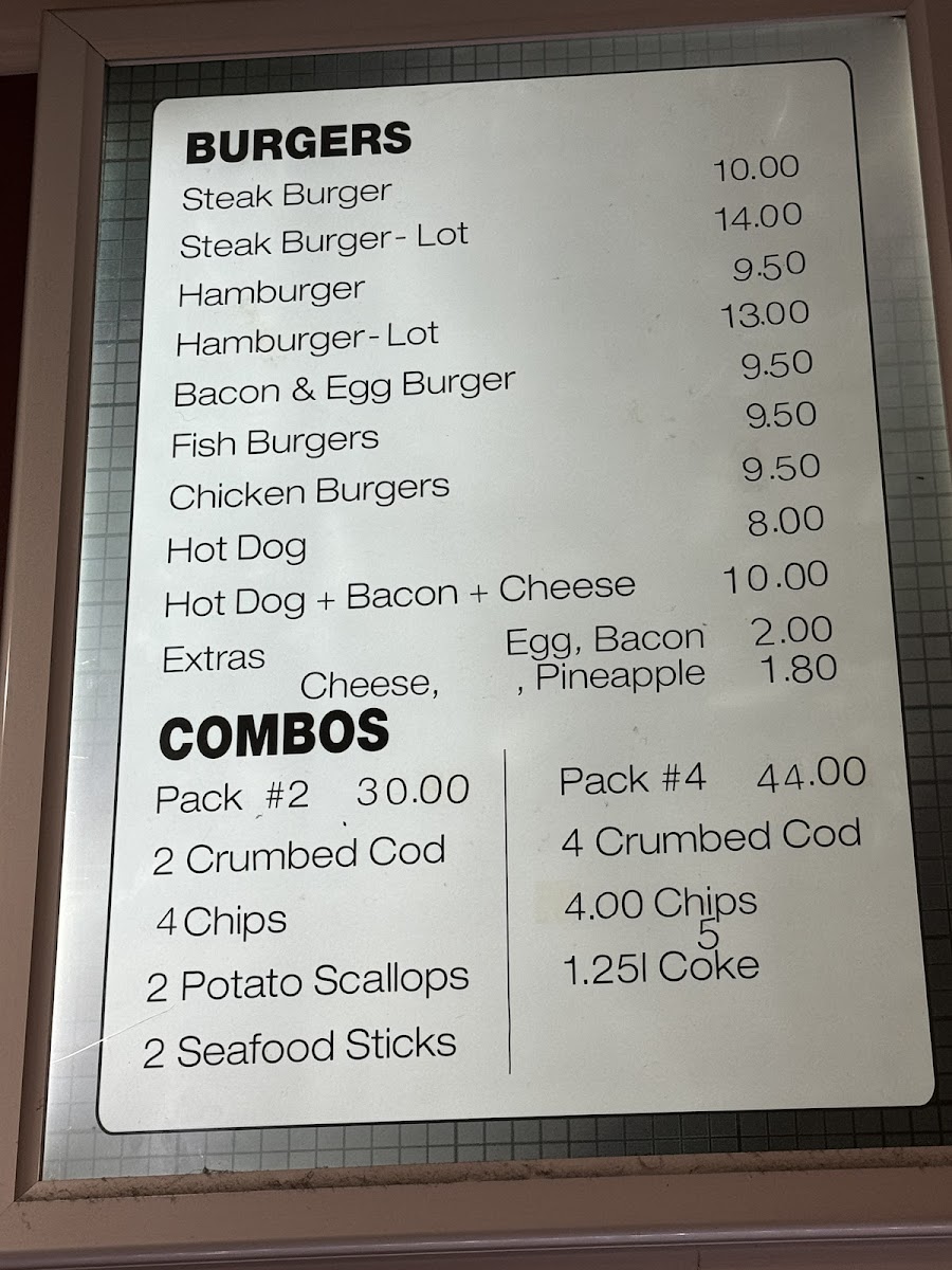 The Cod Father Photo Menu 1