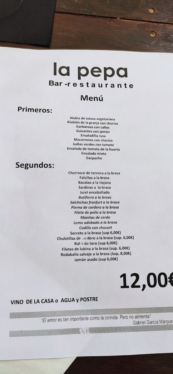 Restaurante La Pepa Photo Menu 5