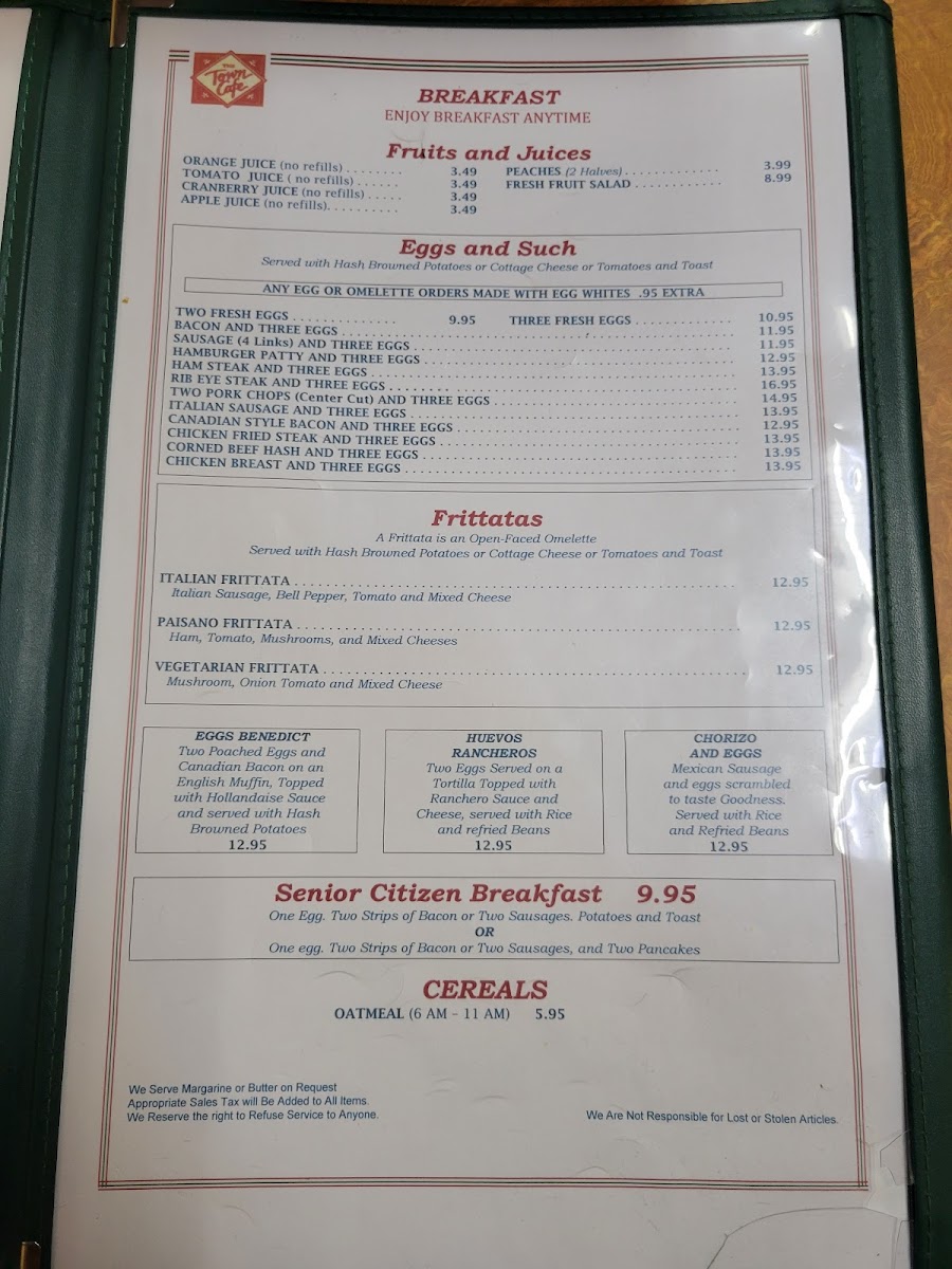 The Town Cafe Photo Menu 10