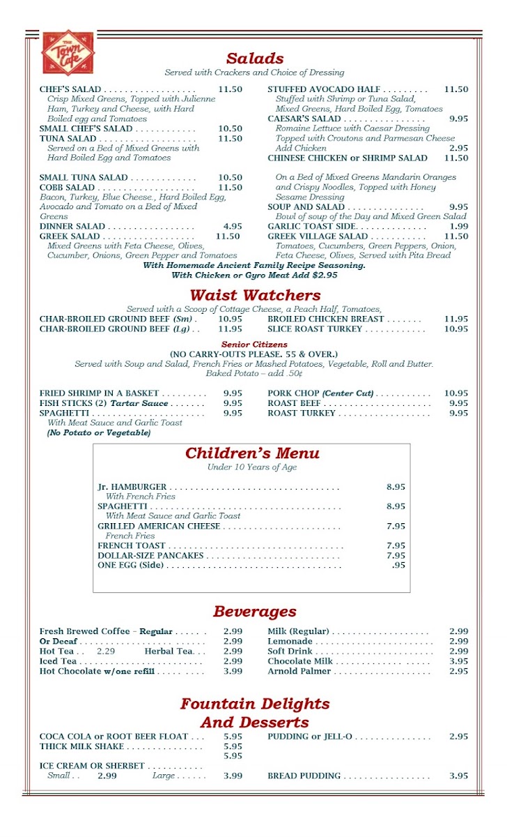The Town Cafe Photo Menu 7