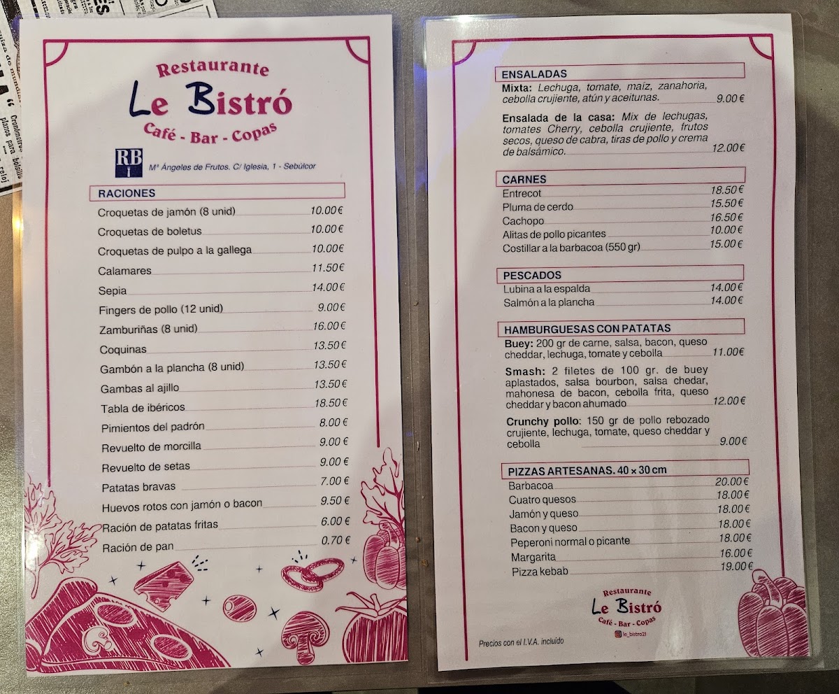 Le Bistró Photo Menu 1