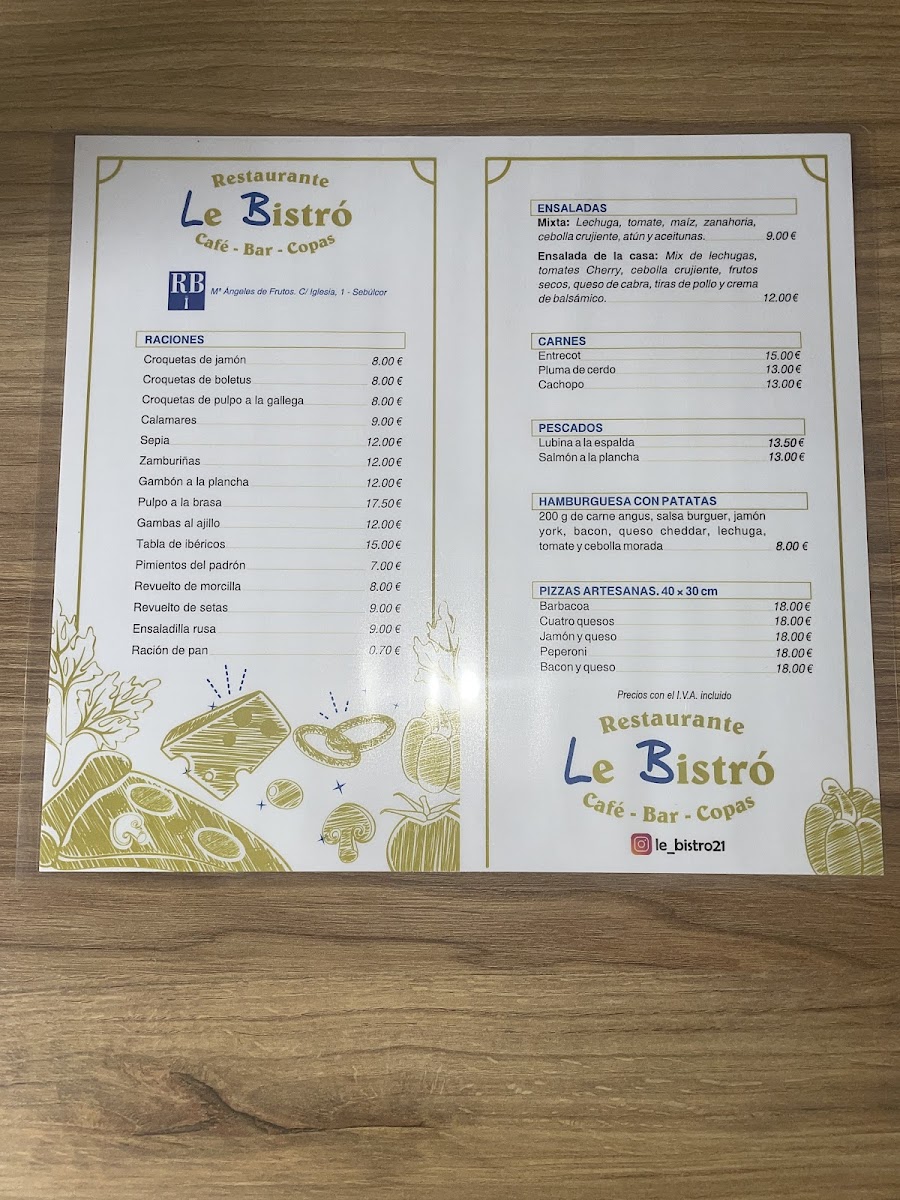 Le Bistró Photo Menu 4