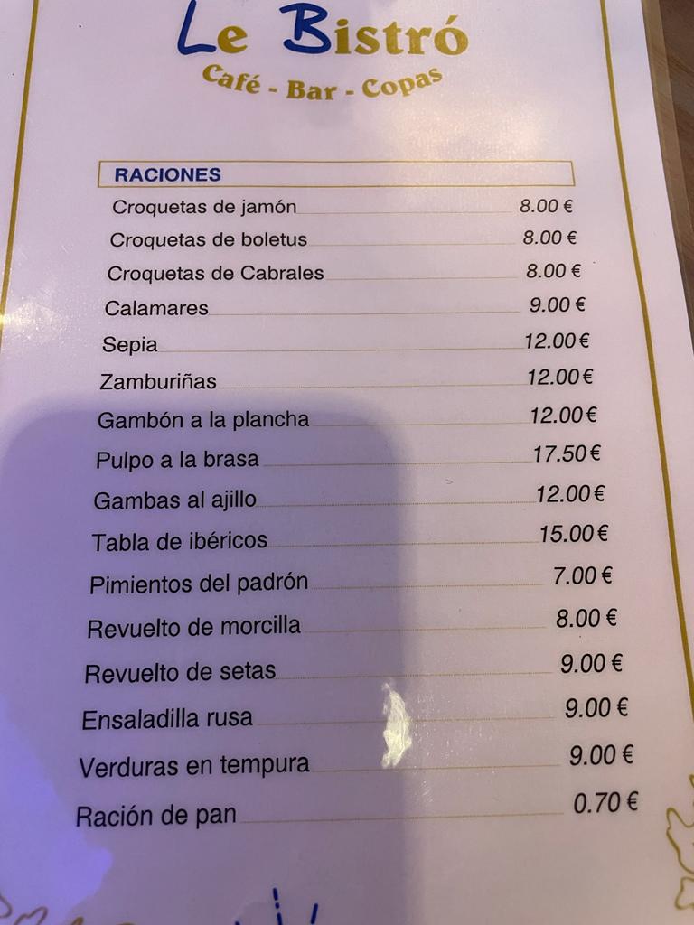 Le Bistró Photo Menu 6