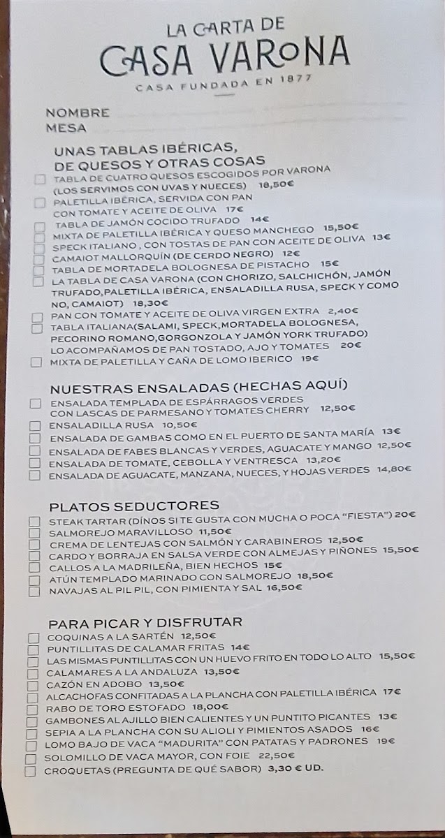 Casa Varona Photo Menu 3