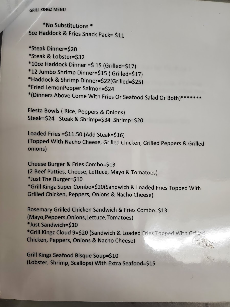 Grill Kingz Restaurant Photo Menu 4