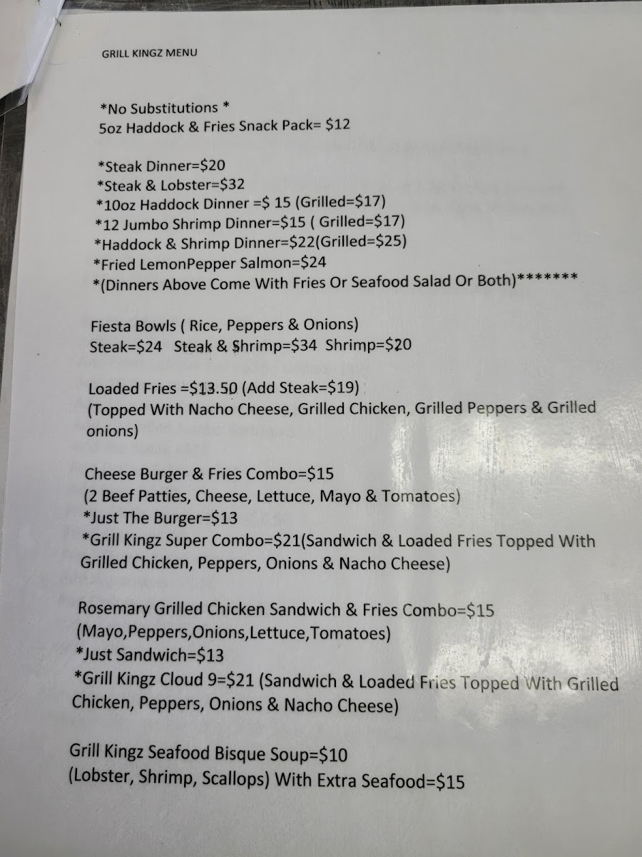 Grill Kingz Restaurant Photo Menu 5