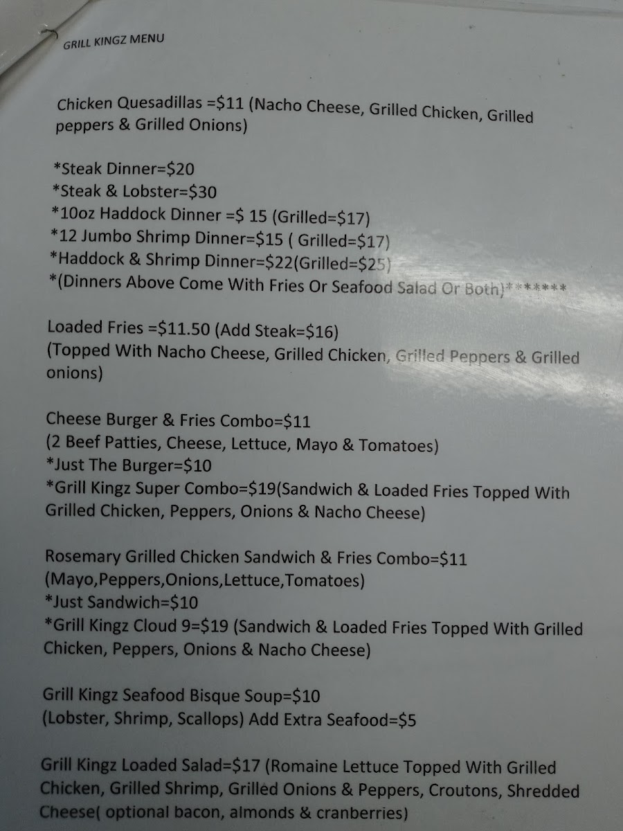 Grill Kingz Restaurant Photo Menu 7