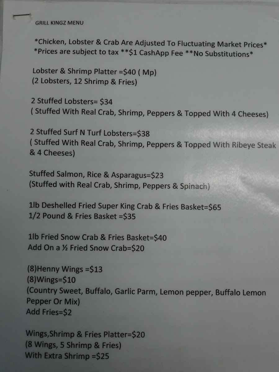 Grill Kingz Restaurant Photo Menu 8