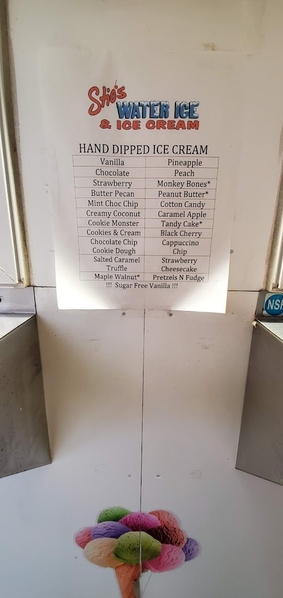 Stio's Water Ice & Ice Cream Washington Township, NJ Photo Menu 3