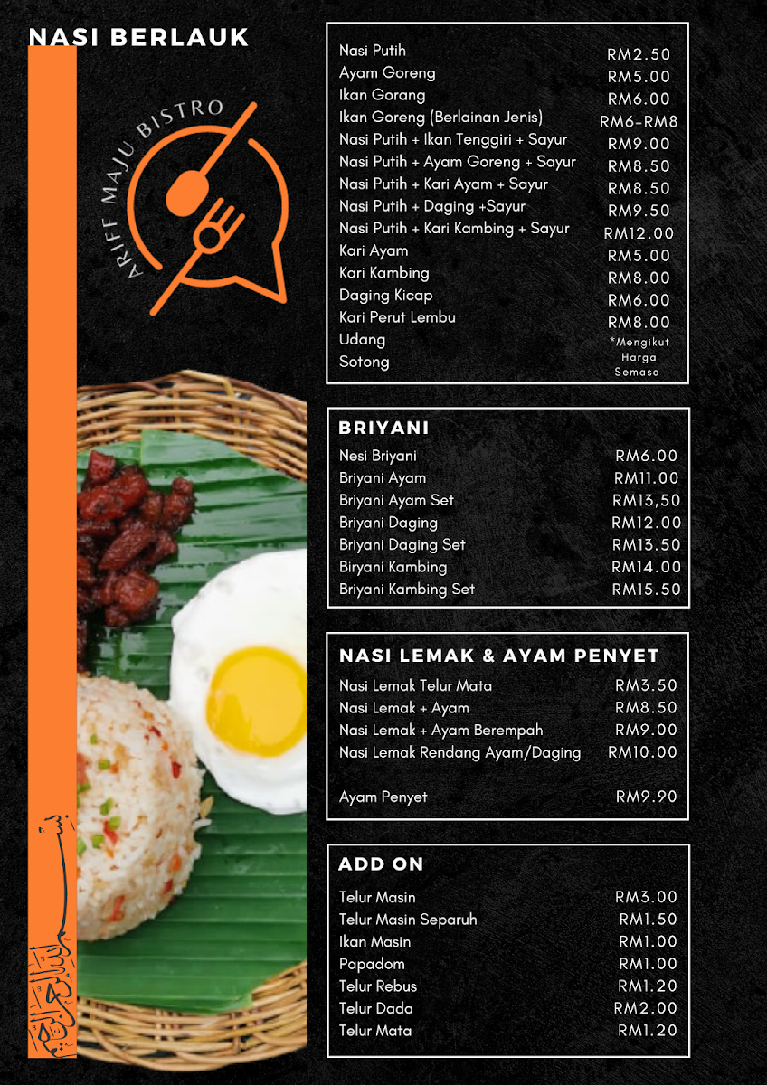 Ariff Maju Bistro Photo Menu 3