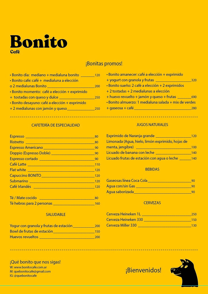 Bonito Café Photo Menu 1