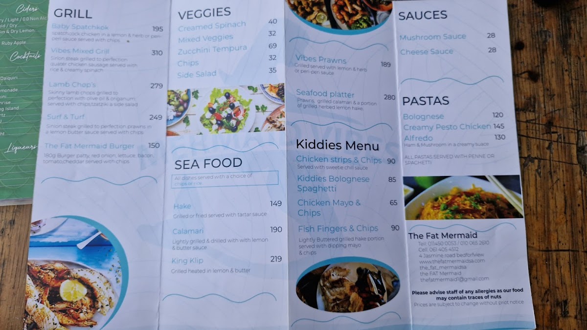The Fat Mermaid Photo Menu 3