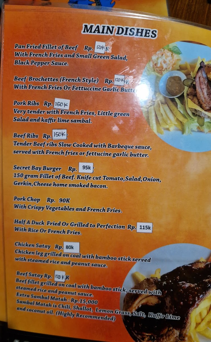Secret Bay restaurant Photo Menu 2
