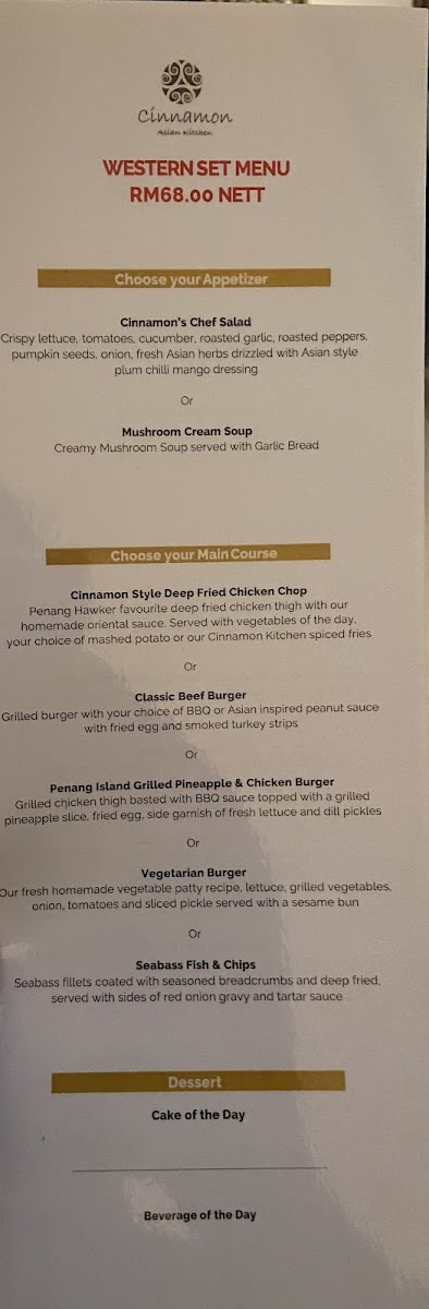 Cinnamon Asian Kitchen at PARKROYAL Penang Resort Photo Menu 7