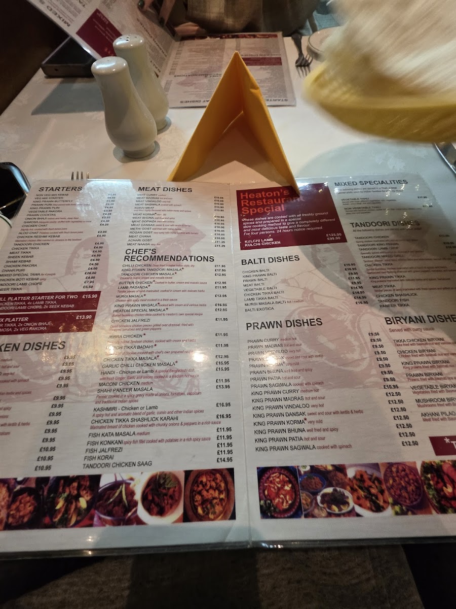 Heaton's Tandoori Photo Menu 1
