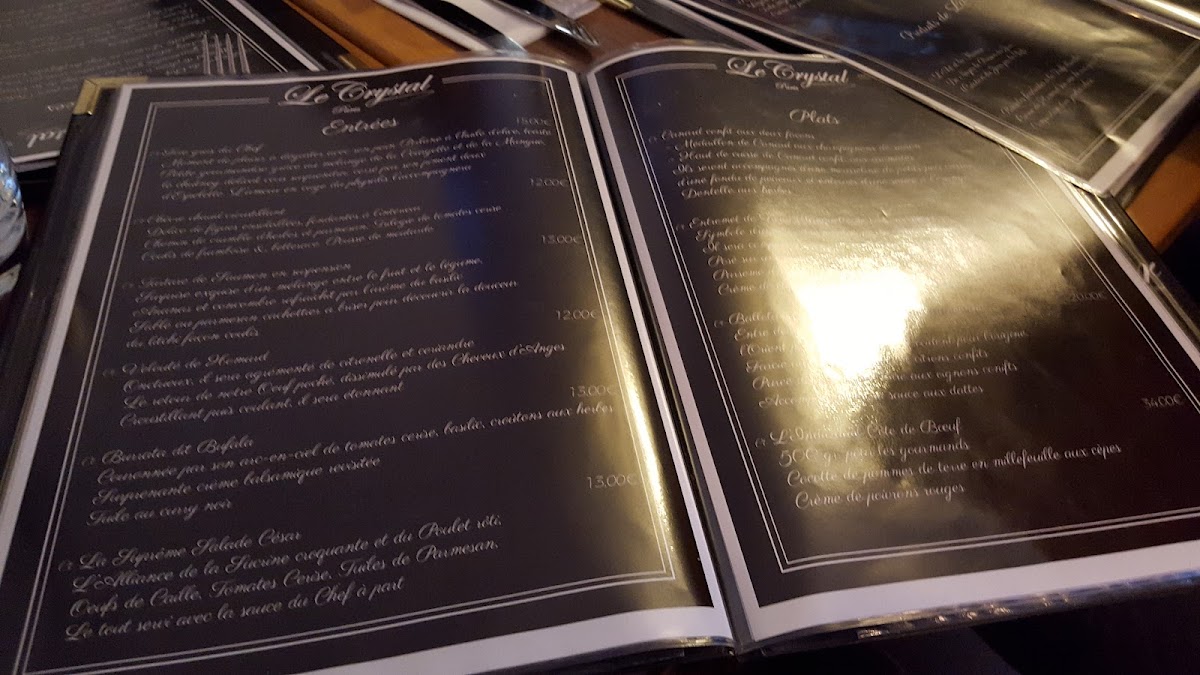 Le Crystal Paris Photo Menu 1