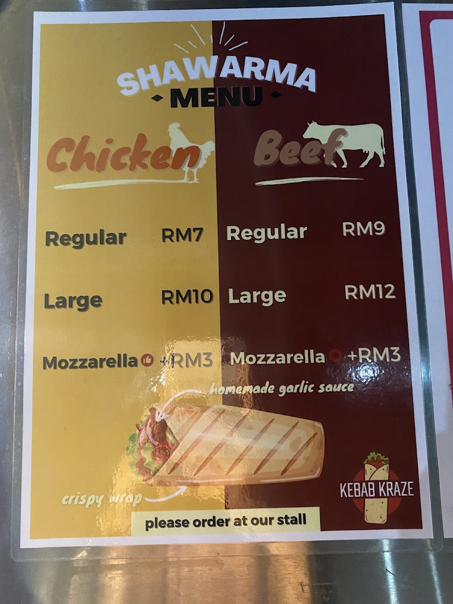 Kebab Kraze Photo Menu 2